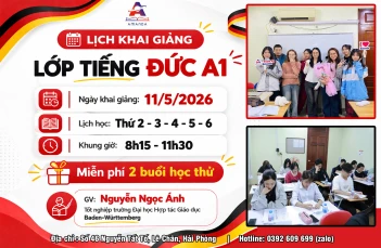 Lịch Khai Giảng Tiếng Đức tháng 5/2026 tại Trung tâm Tiếng Đức Amanda